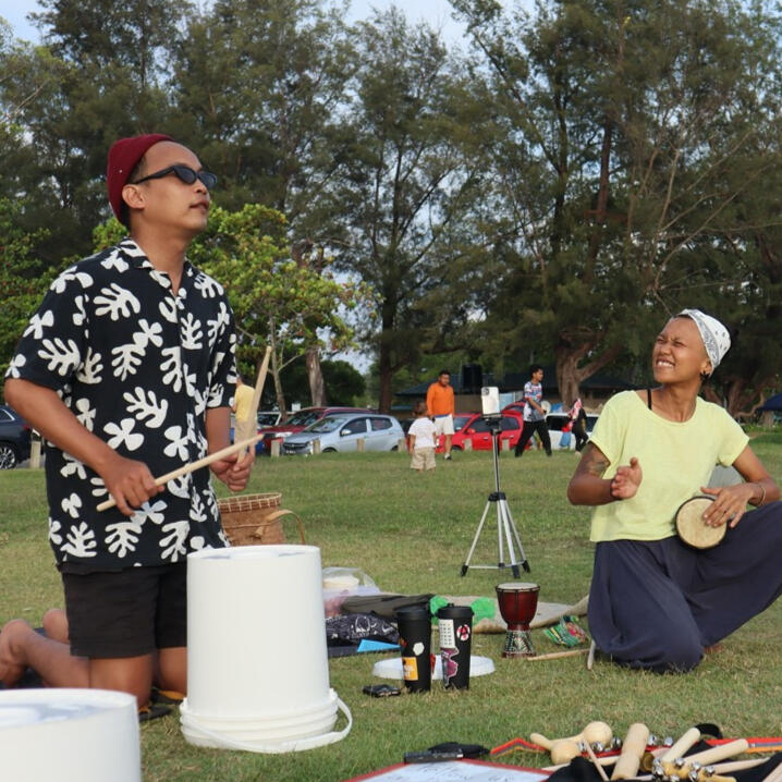 Community drum circle in Kota Kinabalu, Sabah, Malaysia.