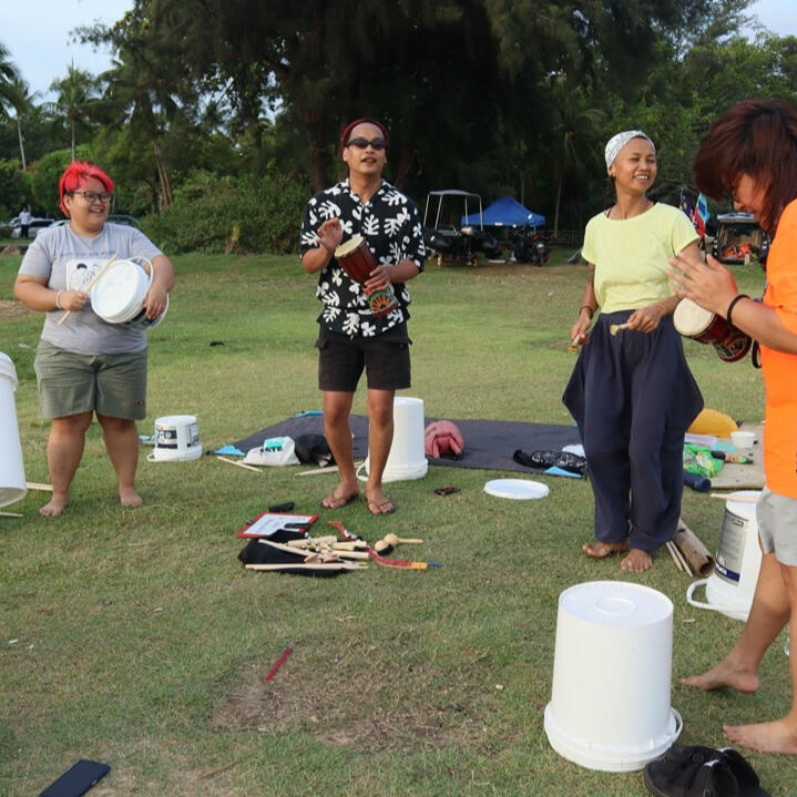 Community drum circle in Kota Kinabalu, Sabah, Malaysia.